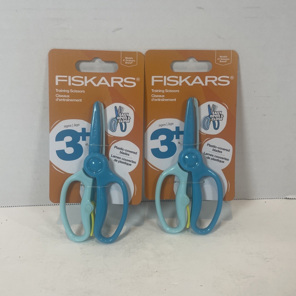 Fiskars Training Scissors Kids 2-Pack Blue 194900 Easy Open Spring Action 3+